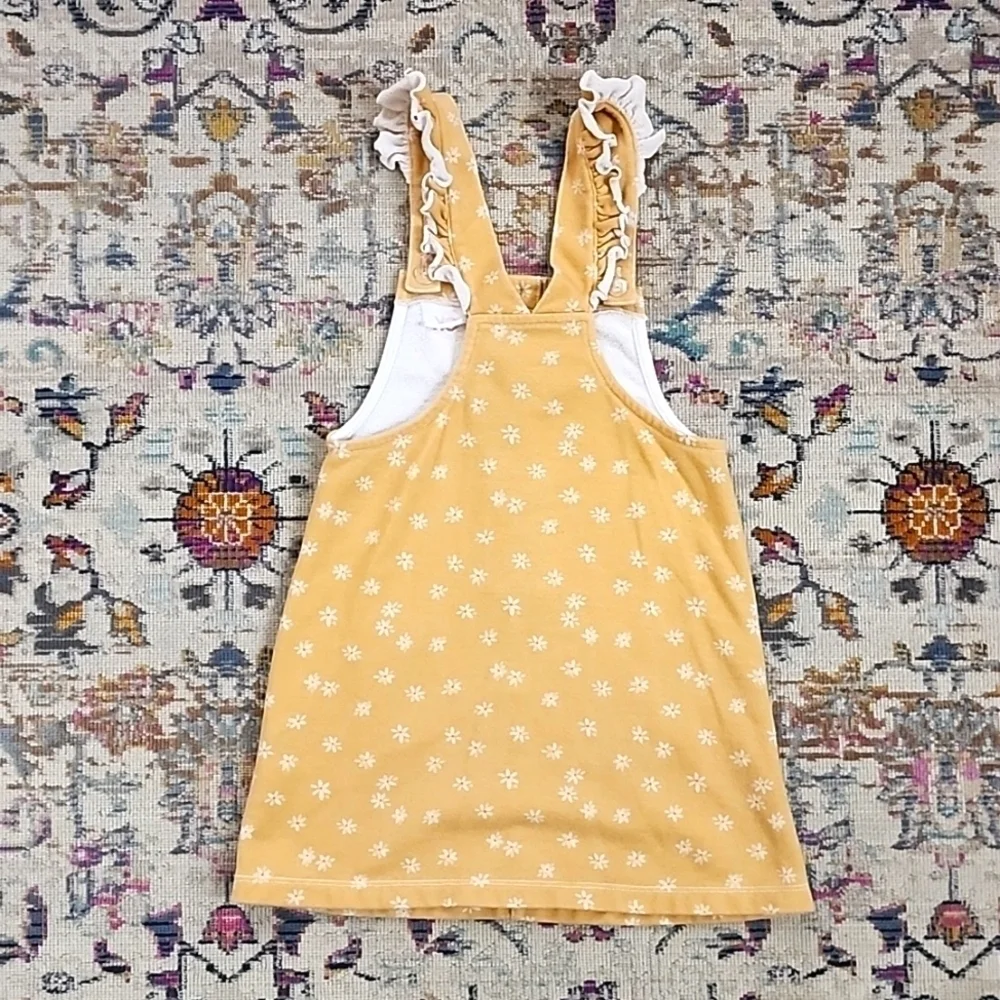 Calvin Klein Girl's Yellow Floral Ruffle Sun Dress, size 5